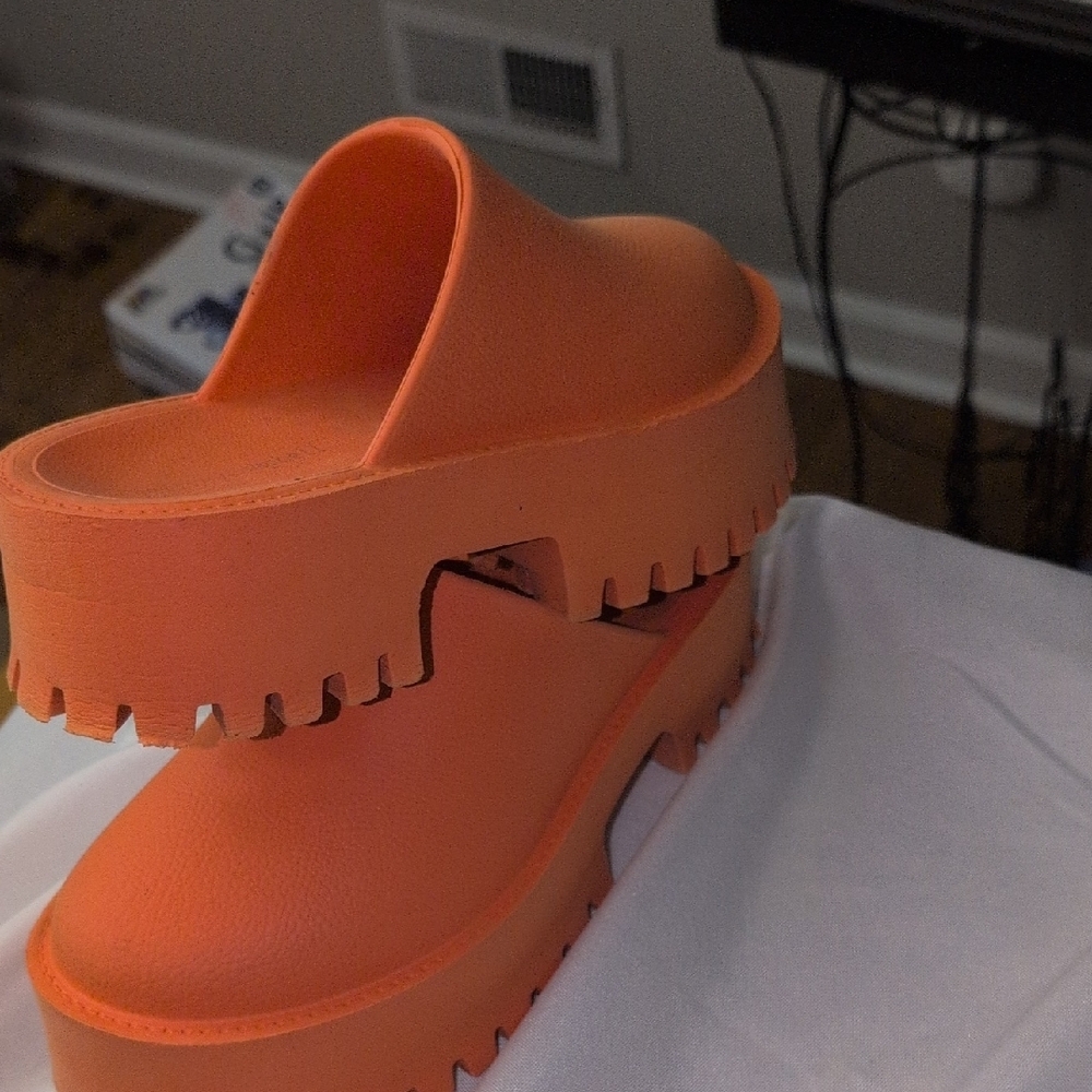 Women's Orange Slip-On Clogs - Picture 4 of 12